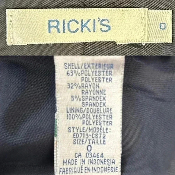 Ricki’s Blazer Single Breasted Tailored Fitted Jacket Navy Blue Size 0  NWOT - Picture 13 of 16